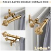 Lwiiom Heavy Duty Double Curtain Rod with Palm Leaves Finials
