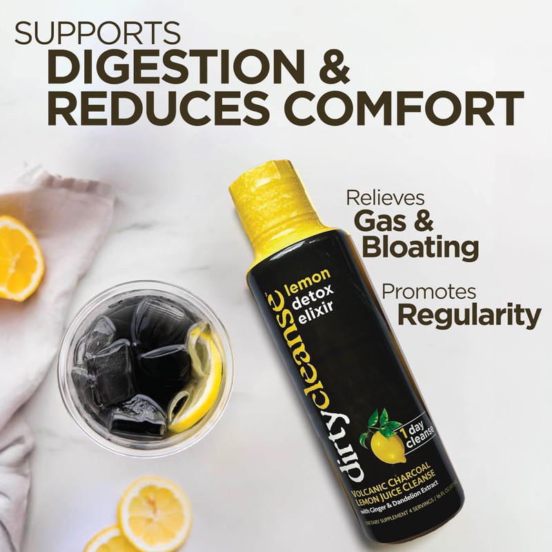 Dirty Cleanse Lemon Detox with Volcanic Charcoal with Ginger and