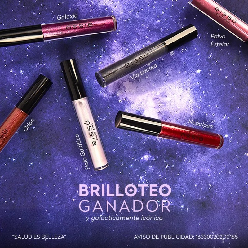 Kit Brillo Labial Con Glitter 6 Tonos Bissù Original