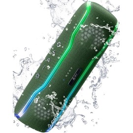 AY Bluetooth Lautsprecher Musikbox Tragbarer IPX7 Wasserdicht Bluetooth Box mit Bunten Licht und Satten Bässen, Stereo-Pairing, Eingebautes Mikrofon, 24h Akku, Perfekt für Zuhause, Draußen