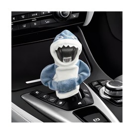 Sandfren Car Gear Shift Cover, Funny Shark Hoodie Winter Warm Car Shift Knob Protector, Non-Slip Cute Automotive Interior Shifter Stick Decorative Accessories, Universal for SUV RV Truck