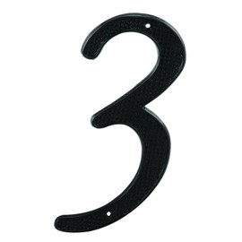 Prime-Line MP4113 4 In. House Number 3, Diecast, Black Finish (2 Pack)