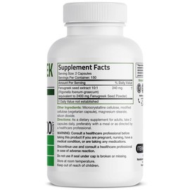 Bronson Fenugreek Extra Strength, Fenugreek Capsules, Fenugreek Supplement, Digestion Support - Size: 150 Count