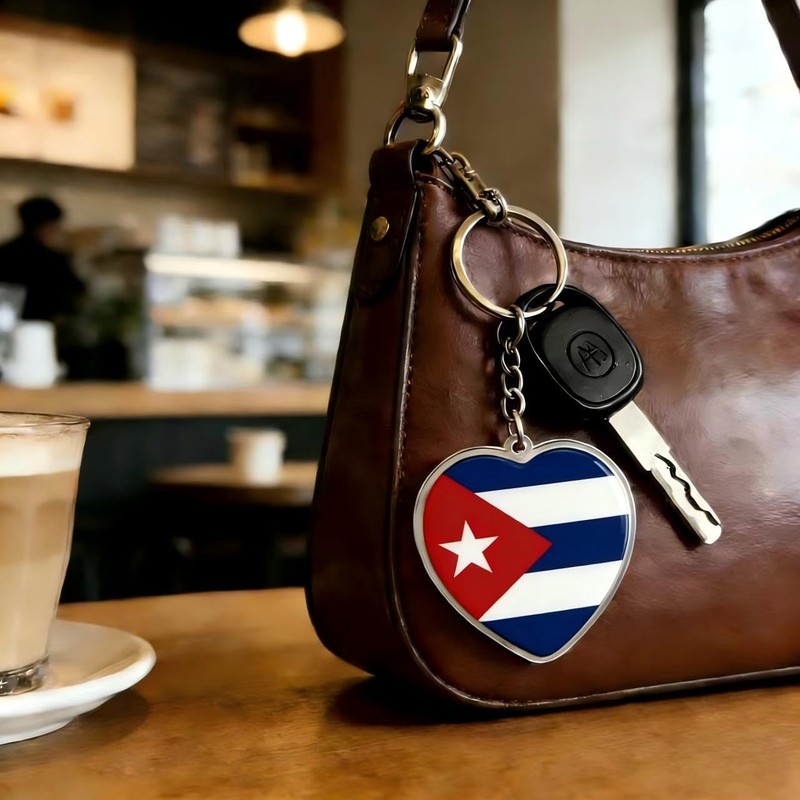 JAVD Llavero cubano con bandera de Cuba, paquete de 2,