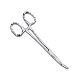 Kelly 15cm Pet Grooming Hemostat, Hair Pulling Forceps, Locking Tweezers (Curved), Silver