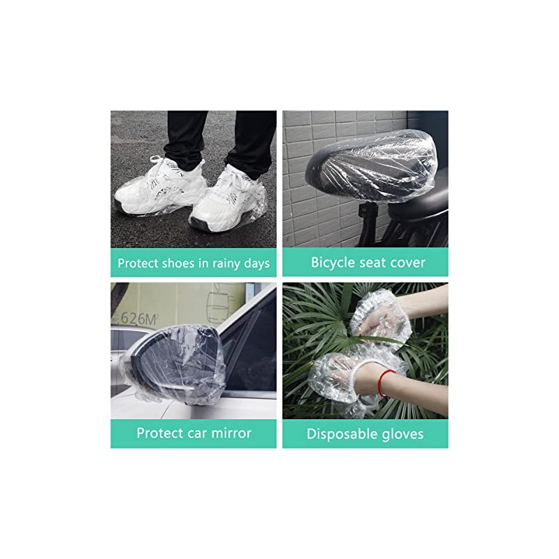 Disposable Shower Caps 100 Pcs Bath Clear Waterproof Plastic Wraps