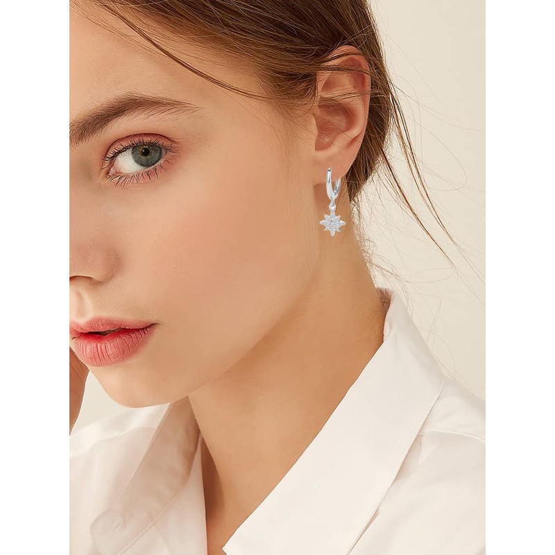 Earrings 925 Silver Hanging, Stella Earrings Hanging Silver Women's Hoop