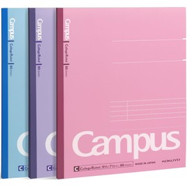 KOKUYO Cuadernos de Composicin, Paquete de 3 Campus 9-34 x 7-12 Cuaderno de Composicin con Rayado Universitario, 80 Hojas, Cuaderno Escolar Rayado... 