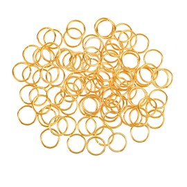 HUIHUIBAO 100 Pieces Open Jump Ring Metal Split Rings for Jewelry and Crafts Making Wind chimes Costuming Ornaments (Gold, 14mm)