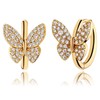 FASHGOOD 14K Gold Plated Butterfly Hoop Earrings for Women,Hypoallergenic Hoops