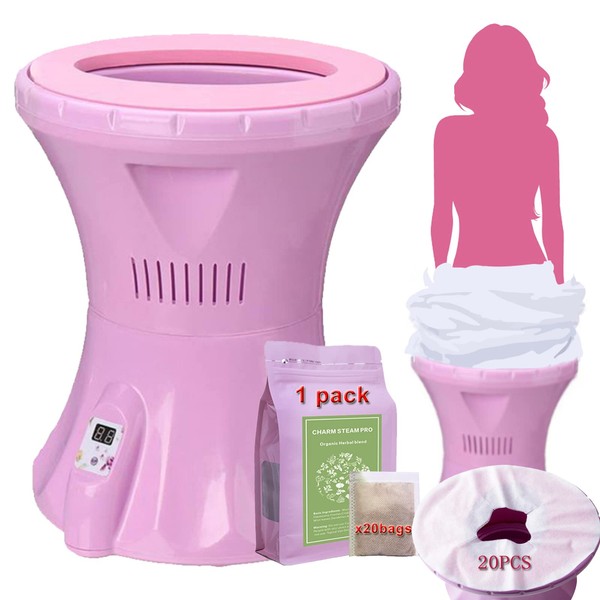 AKSOVA Yoni Kit,Yoni Seat, Steam Seat with 20（Steams） Organic Yoni Herbs & 20pcs Disposable Covers,For Postpartum Care,Cleaning,PH Balance& Feminine Odor