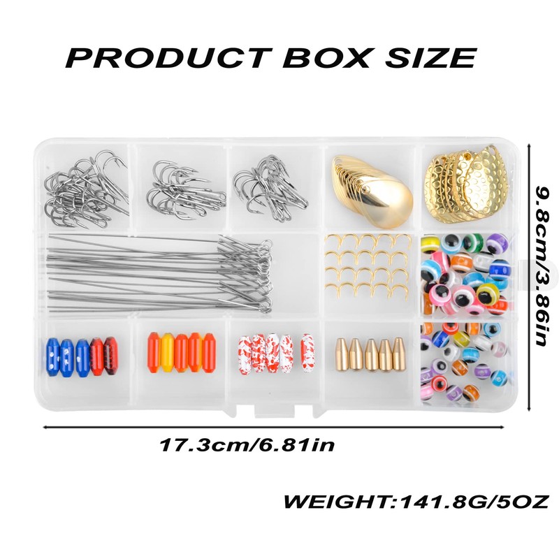 Fishing Lures Spoon Rigs DIY Spinner Baits Treble Hooks Spinner