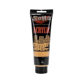 Soho Urban Artist Heavy Body Acrylic Paint - 250 ml Tube - Gold - Thick, Rich Color, Excellent Coverage, Professional Quality - Artists Acrylic Paint