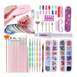 QDS BEAUTY Kit Uñas Lámpara Uv Led Drill Taladro Y Decoración Portátil