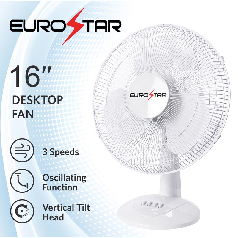 EUROSTAR 16" Oscillating Desktop Fan