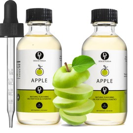 Dolce Flav Apple Extract - 2 Ounce Oil-Soluble Multipurpose Flavoring Ideal for Candy Making, Baking, Lip Balm, and Ice Cream - Perfect Kitchen Gift for Holidays, Pack of 2