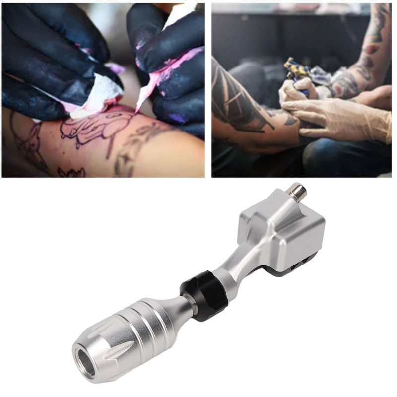 Rotary Tattoo Machine Kit Complete Professional Red Power Supply Silver