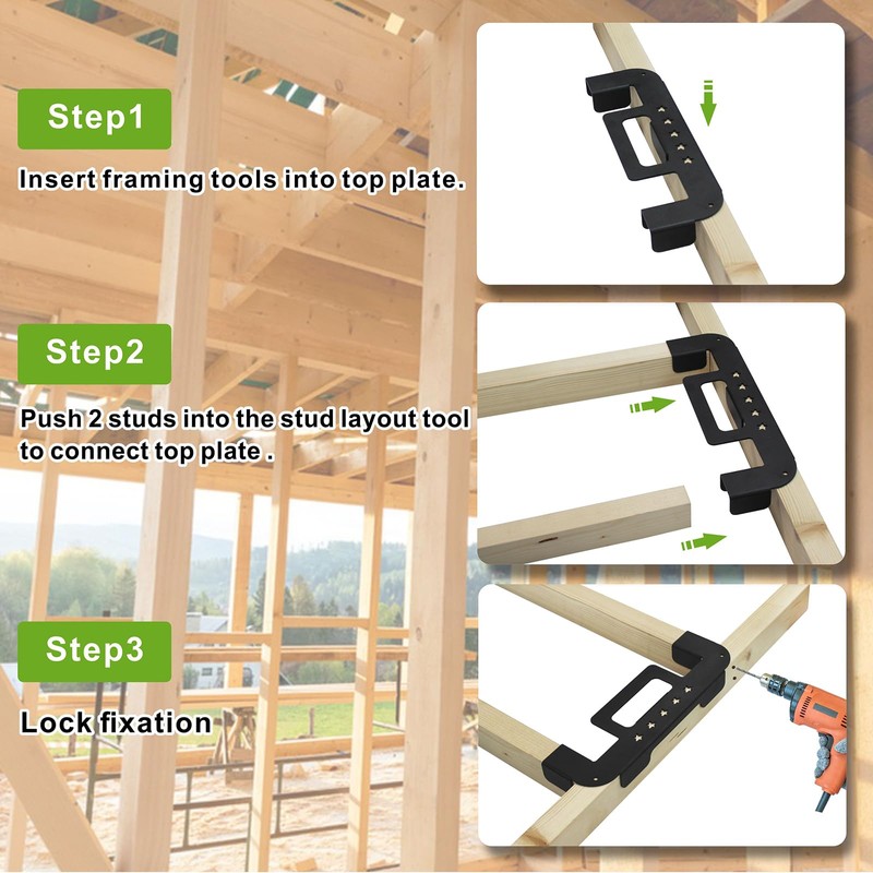 Wdwlbsm 1PCS Stud Layout Tool Framing Tools 12 Inch Framing