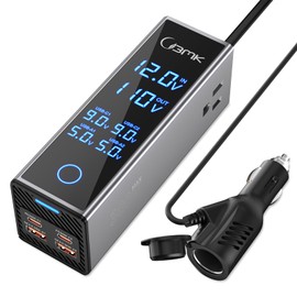 BMK BMK 300W Car Power Inverter with 12V to 110V Dual AC Outlets & 4 Fast USB Ports (QC3.0 & PD), Car Outlet Adapter with LCD Display, Smart Cooling for Laptop/CPAP/Travel