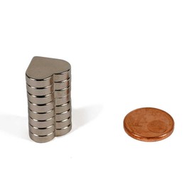 HAB & GUT -MC000-H- 8x Magnetic Heart, 15 x 3 mm, Neodymium - N40 - Very Strong Attraction, Silver