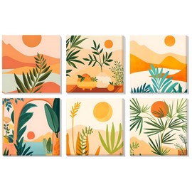 lxmydm Paint by Numbers Adult DIY Landscape Digital Oil Painting with Polypropylene Paint, Two Sets Brushes, Wrinkle Free Canvas, Suitable for Everyone, as a Gift, 20 x 20 cm