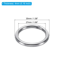 PATIKIL 48mm Metal O Rings, 10 Pack 304 Stainless Steel Round Rings for Hardware Bags Belts Hanging Baskets DIY Craft Supplies