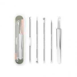 LuminaD 5-Piece Sebum & Pimple Extractor Set for Nose Blackheads Extractor Tweezers