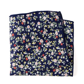 Spring Notion Pañuelo floral de algodón con bolsillos cuadrados a juego para novias de David, colores para hombres y niños, 21-azul marino, 9.5 inch - Men