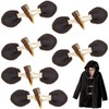 6 Sets Pu Leather Sew-On Toggles Closure with Resin Horn