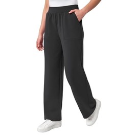 Mondetta Womens Heavyweight Wide Leg Pant (US, Alpha, Small, Regular, Regular, Black)
