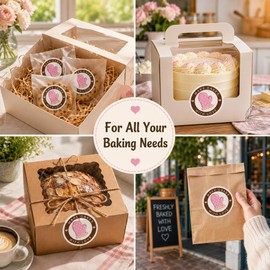 36 Pcs Make Cakes with Love Stickers, Round Baking Labels 2.5 Inch