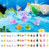 ZHIGOU 51pcs Mini Ocean Figurines Resin Ocean Small Animals Aquarium