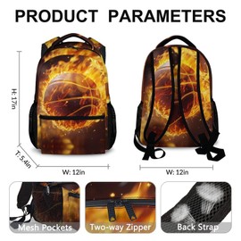 GIHSWE Basketball Backpacks for Kids Boys - 17" Back to School Supplies Gifts for Basketball Lovers 8-12 - Cool Lightweight Bookbag for Preschool Elementary, Middle School