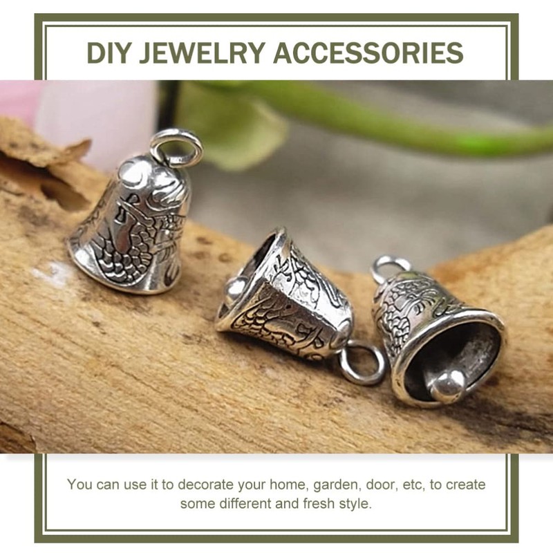 Sewroro Vintage Tin Bells Tibetan Silver Bells Antique Bell Pendants