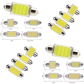 MSA 2 x LED 12v CAR BULB C5W COB XENON WHITE FESTOON NUMBER PLATE 31 36 39 42MM (42mm)
