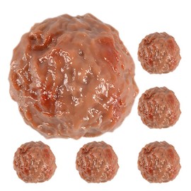 SAFIGLE 6Pcs Artificial Beef Meatballs：Fake Simulation Beef Ball Lifelike Meat PVC Artificial Lifelike Meatballs Simulation Food Props for Home Kitchen Decoration and Food Photography