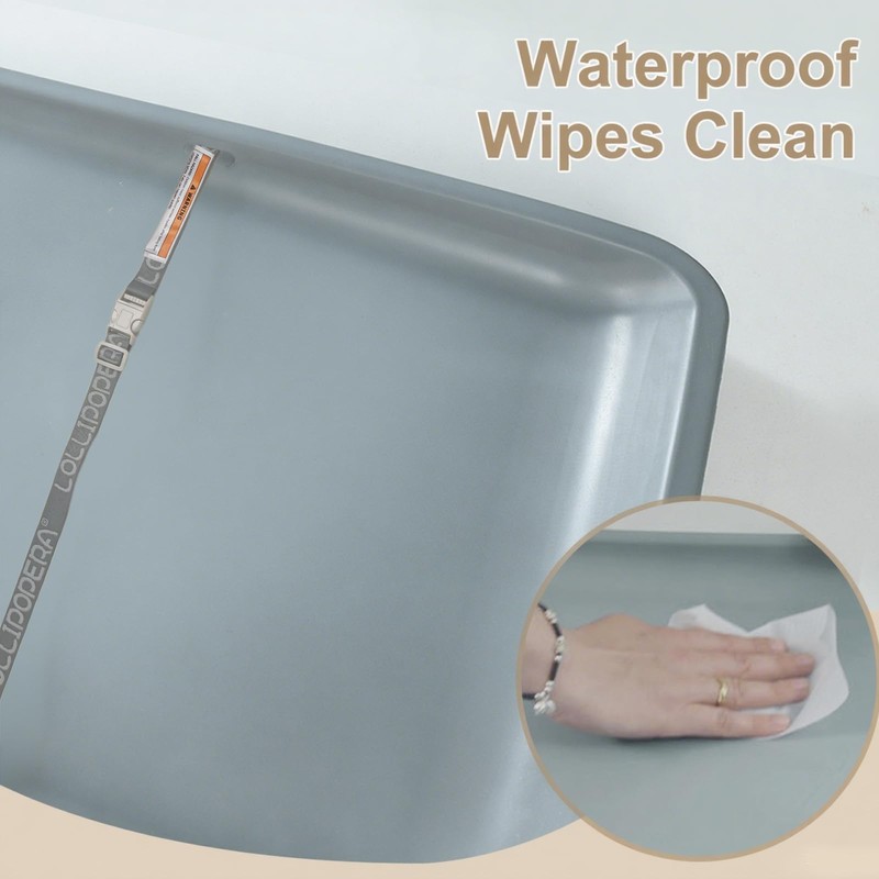 Wipeable Waterproof Baby Changing Pad, Large PU Diaper Pad for