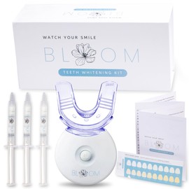 Bloom Teeth Whitening Kit – Fast Acting, 35% Carbemide Peroxide Gel and 5X LED Light. Achieve Whiter Teeth in Just 10 Minutes a Day. No Sensitivity Formula with Coconut Oil and hydroxyapatite.