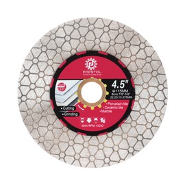FOCSTOL Diamond Tile Saw Blade - 4.5''(115mm) Double Side Cutting Grinding Disc Wheel for Porcelain Ceramic Tile Marble Artificial Stone for Angle Grinder Arbor 7/8''-5/8''
