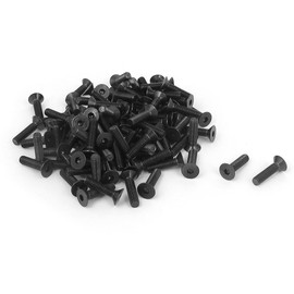 TA-VIGOR 100Pcs Hex Socket Countersunk Head Screw Bolts, M3 x 12mm Alloy Steel Flat Head Socket Cap Screws Bolts Fasteners for Bicycle Motorcycle Repair, Machinery, Household Appliances, Black