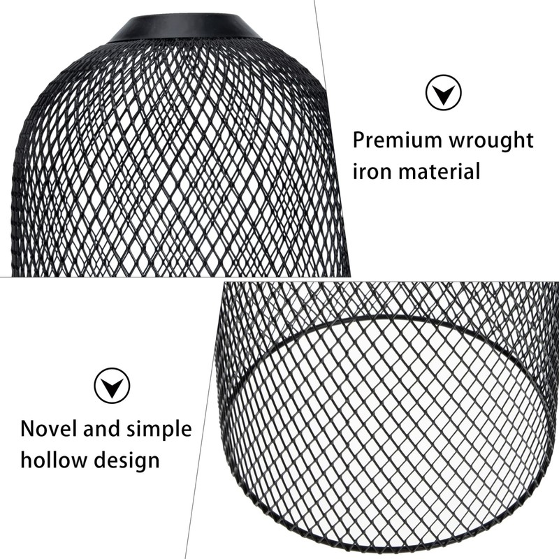 PRETYZOOM Birdcage Chandelier Lamp Shades Black Elegant Light for Home