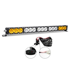 Willpower 28 inch LED Light Bar Single Row Dual Color 150W Off Road Light Bar White Amber Combo LED Work Light Truck UTV 4x4 Cars SUVs ATVs Boats Fog Driving Light with Wiring Harness kit