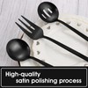 VANVRO Matte Black Serving Silverware Set, 5-Piece Round Shared Utensils
