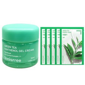 Innisfree Green Tea Panthenol Gel Cream + Green Tea Mask 5 sheets / 이니스프리 그린티 판테놀 젤 크림+그린티 마스크 5매