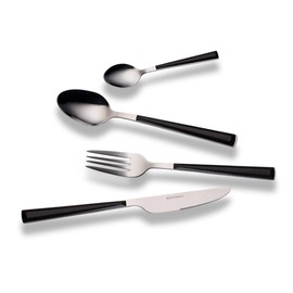 Echtwerk Besteck Set "Basic" mit Kunststoffgriffen, Campingbesteck, Picknickbesteck, leichtes Reisebesteck, Outdoor-Besteck für Grillen im Freien, 16-teilig, bis zu 4 Personen, Edelstahl 18/0, Schwarz