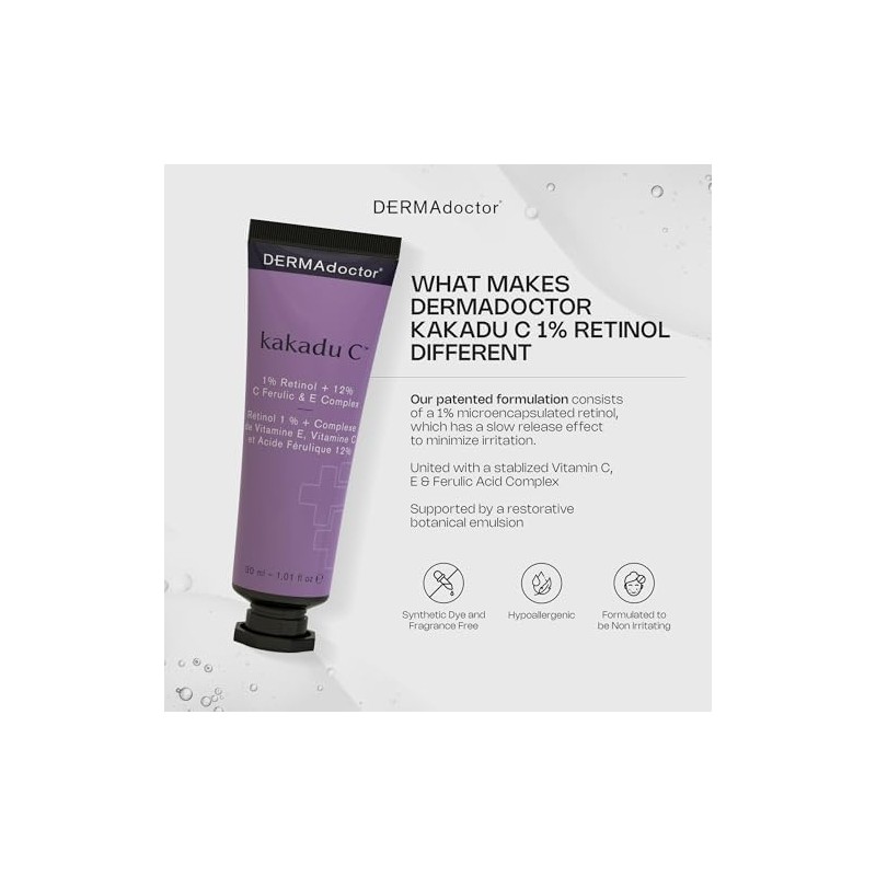 DERMAdoctor Kakadu C Crema Facial con 1 Retinol Vitaminas C,