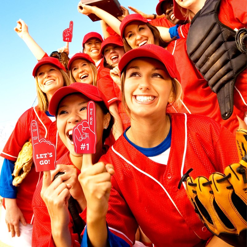 Sinmoe 48 Pieces Sport Party Favors Fan Foam Finger Mini