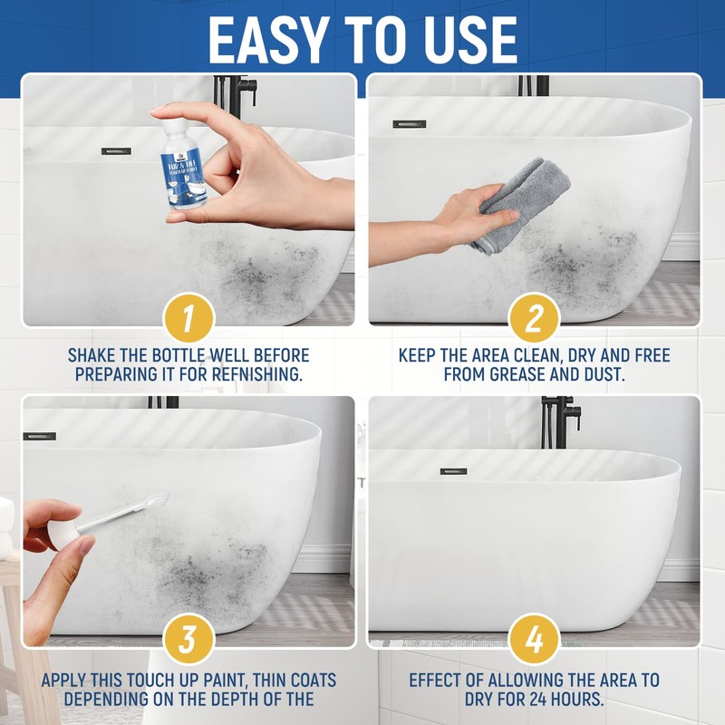 Tub and Tile Touch Up Paint Kit - High-Gloss White