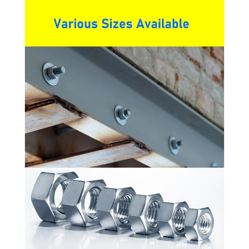 120PCS Hex Nuts M5, HOLMOL DIN 934 M5 Nuts, Zinc