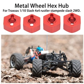 RC Wheel Hex Adapter, 4mm Diameter, 14mm RC Wheel Hex, 5.5mm, 7mm Thickness, 4-Piece Aluminum Alloy Accessory Kit for Traxxas 1/10 Slash 4x4 Rustler Stampede Slash 2WD Accessories for RC